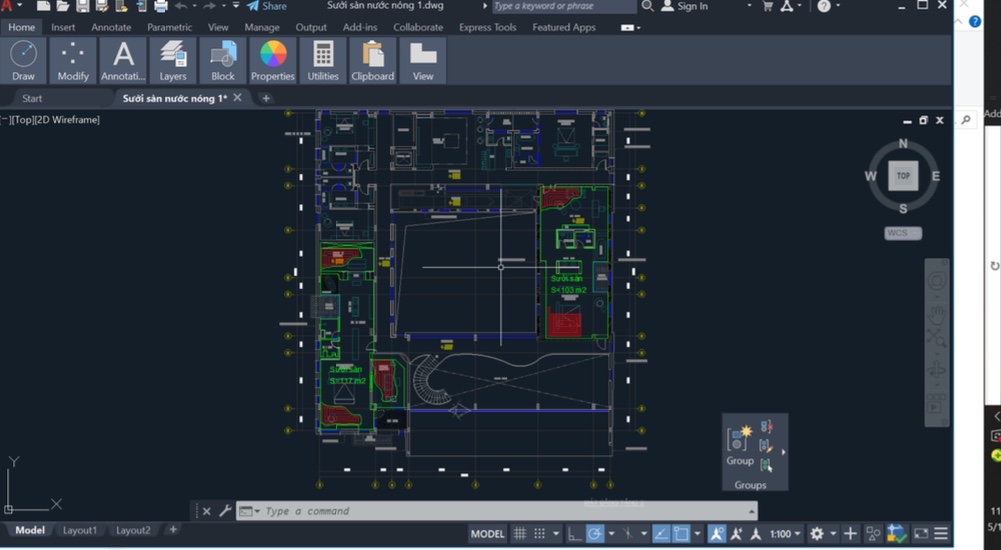 Thiết kế CAD sưởi sàn